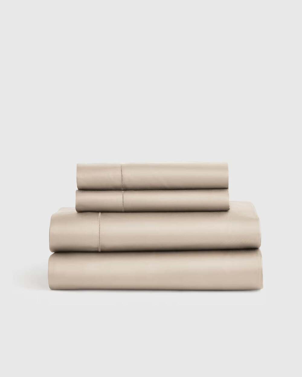 Quince Signature Giza Cotton Sateen Sheet Set Queen Sand NWT
